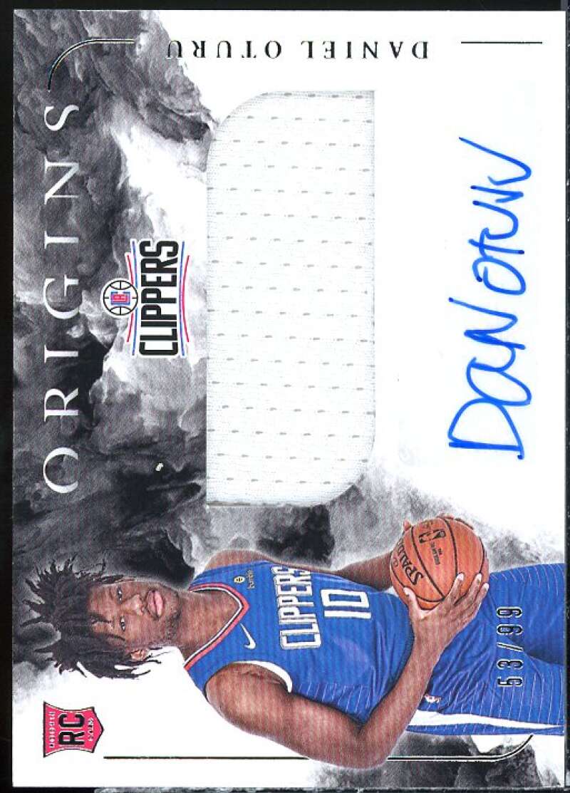 Daniel Oturu Rookie Card 2020-21 Panini Origins Rookie Jersey Autographs #30  Image 1