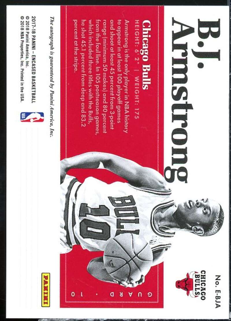 B.J. Armstrong Card 2017-18 Panini Encased Endorsements #9  Image 2