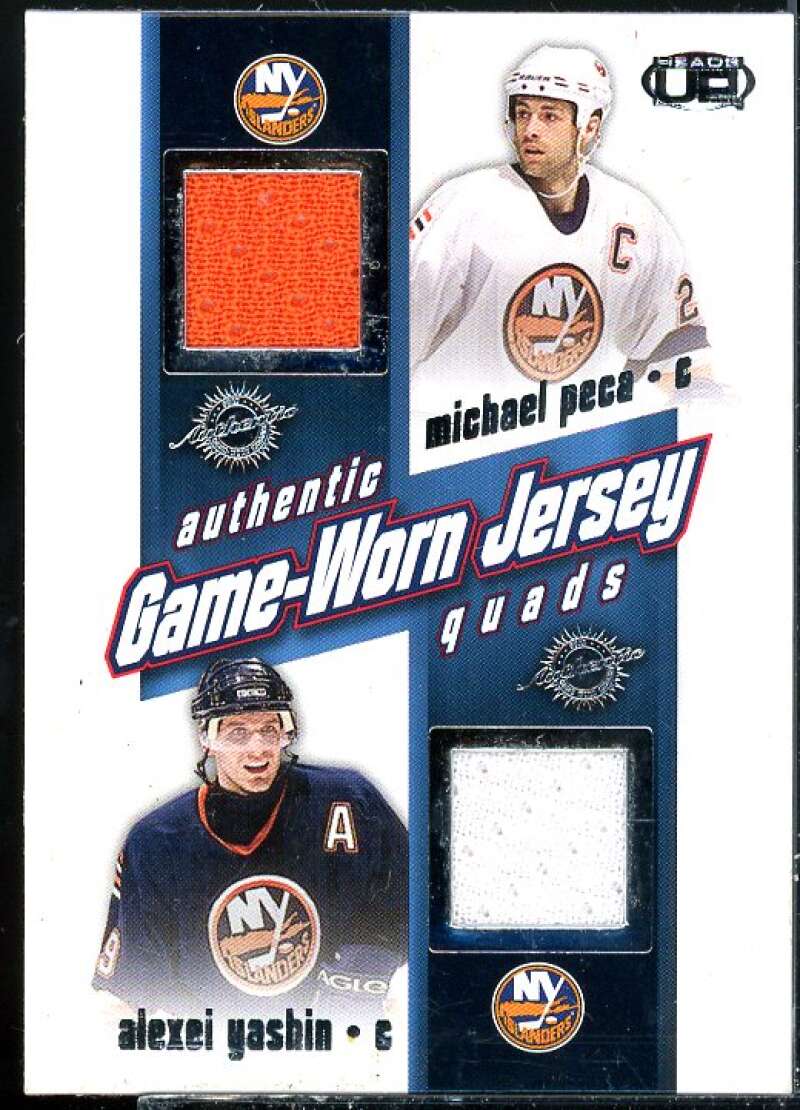 Michael Peca/Alexei Yashin/Eric Lindros/Fleury 2002 Heads Up Quad Jerseys #18  Image 1