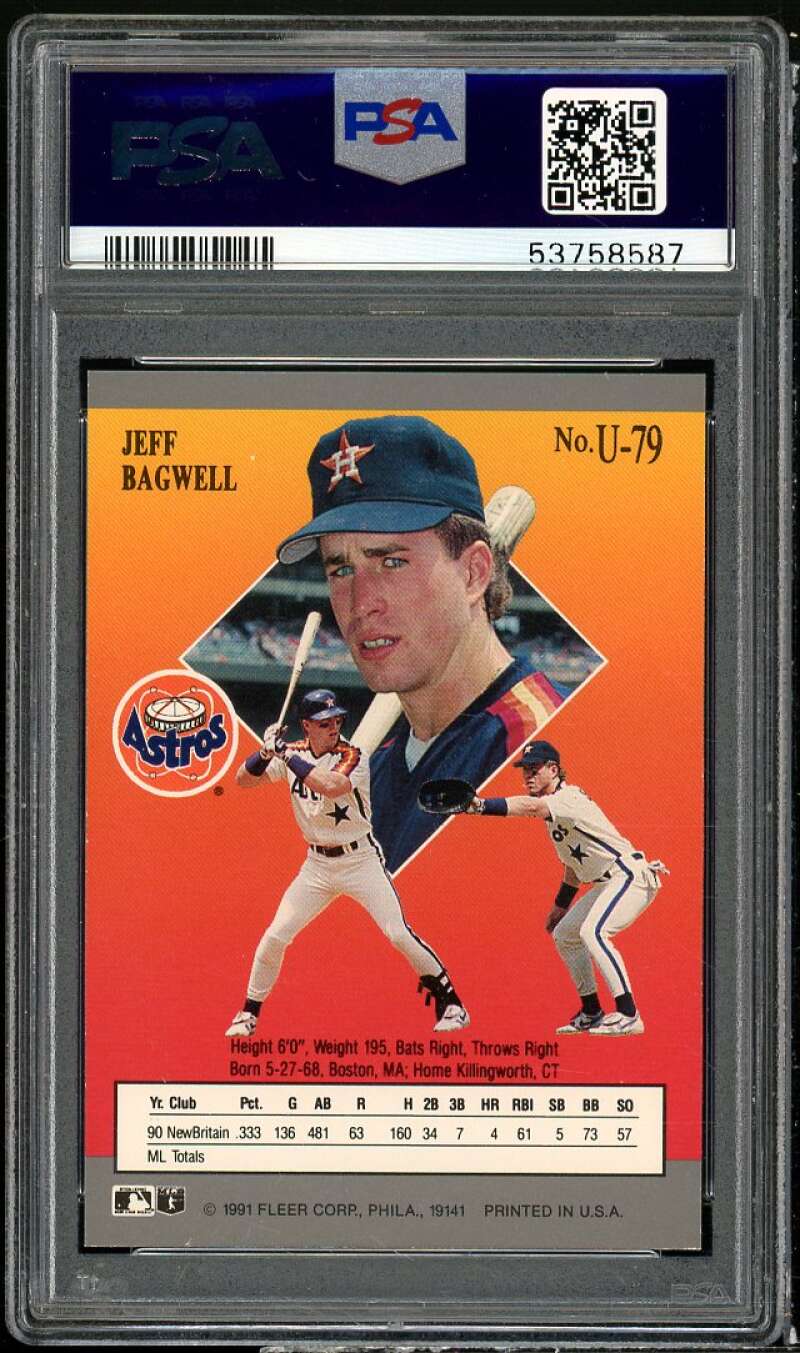 Jeff Bagwell Rookie Card 1991 Ultra Update #U-79 PSA 9 Image 2