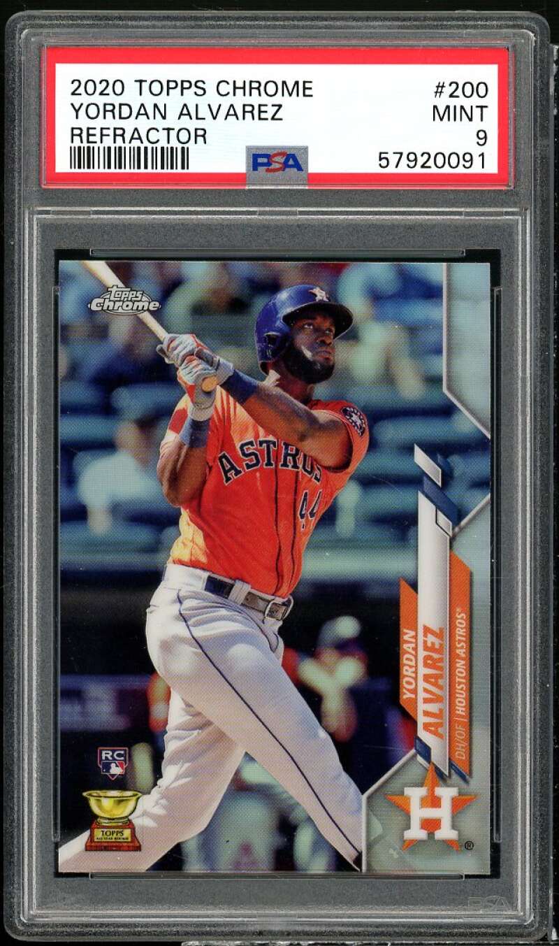 Yordan Alvarez Rookie Card 2020 Topps Chrome Refractor #200 PSA 9 Image 1