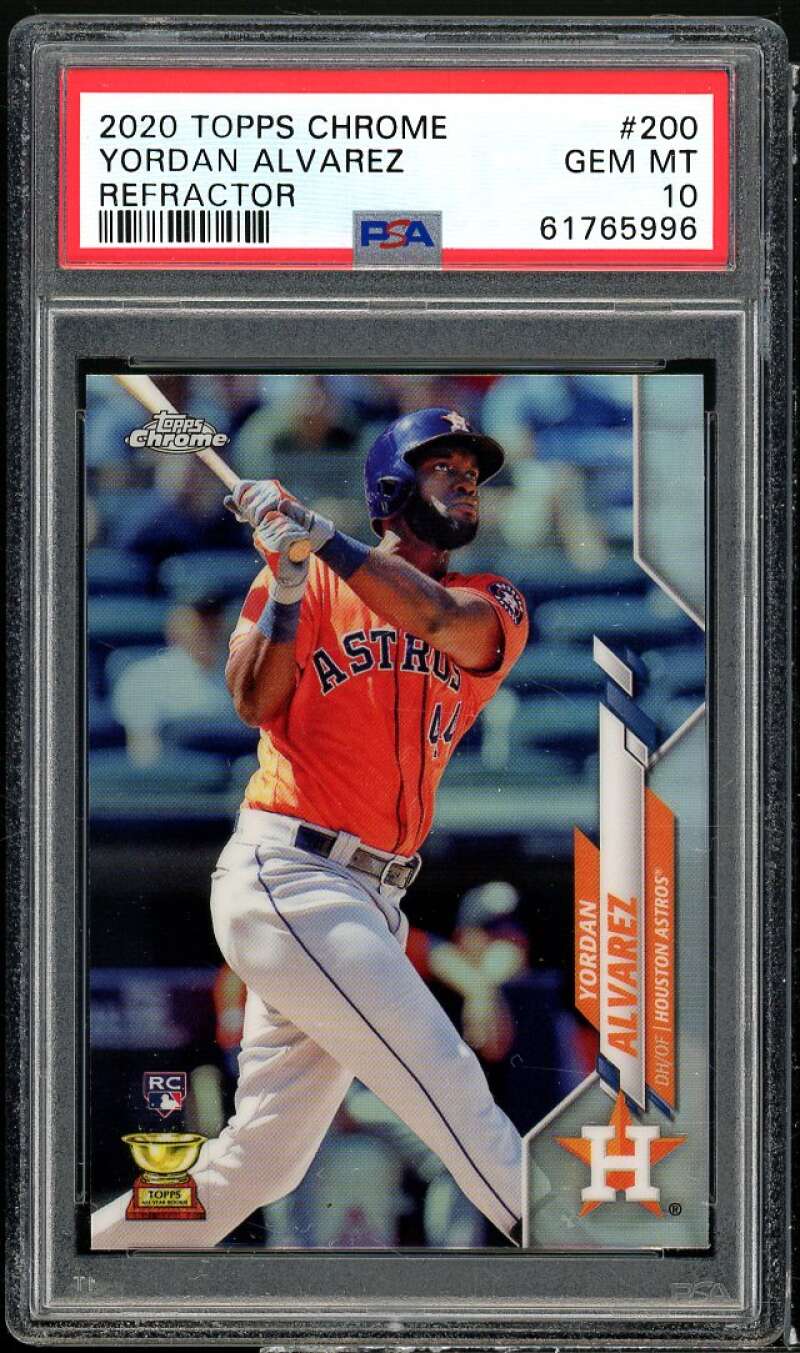 Yordan Alvarez Rookie Card 2020 Topps Chrome Refractor #200 PSA 10 Image 1