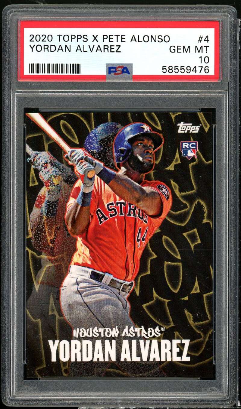 Pete Alonso / Yordan Alvarez Rookie Card 2020 Topps X #4 PSA 10 Image 1