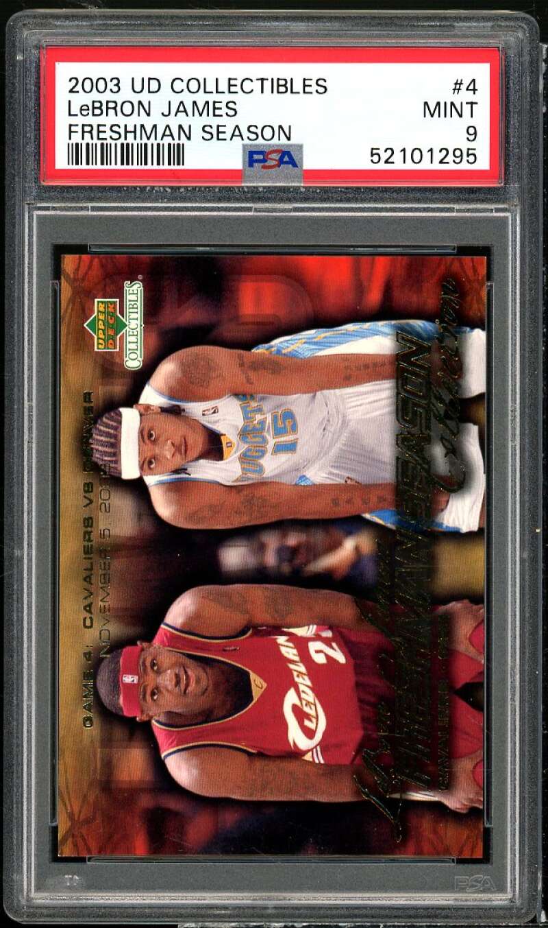 Carmelo / Lebron James Rookie Card 2003 UD Collectibles Freshman Season #4 PSA 9 Image 1