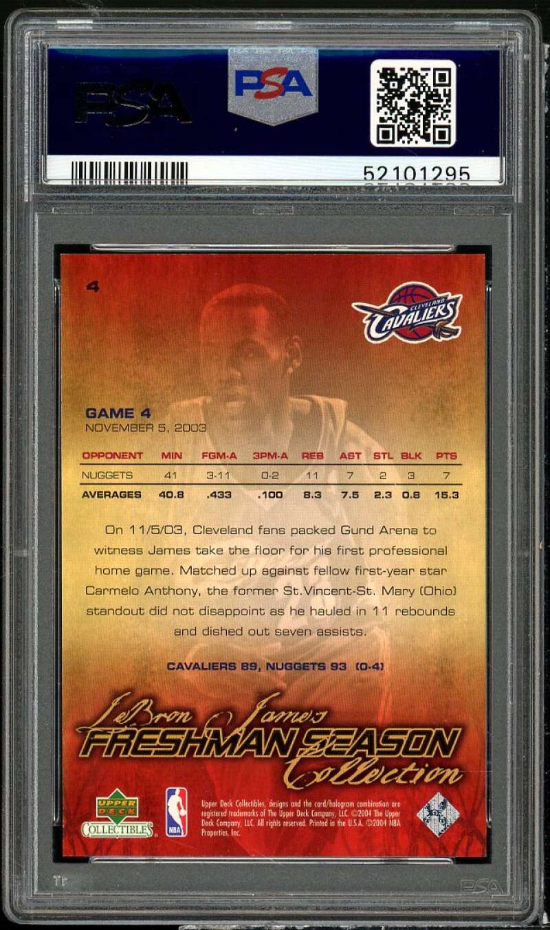 Carmelo / Lebron James Rookie Card 2003 UD Collectibles Freshman Season #4 PSA 9 Image 2