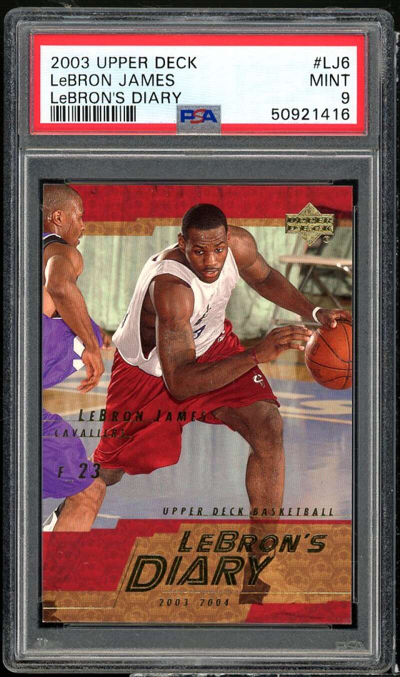 LeBron James Rookie Card 2003-04 Upper Deck LeBron's Diary #LJ6 PSA 9 Image 1