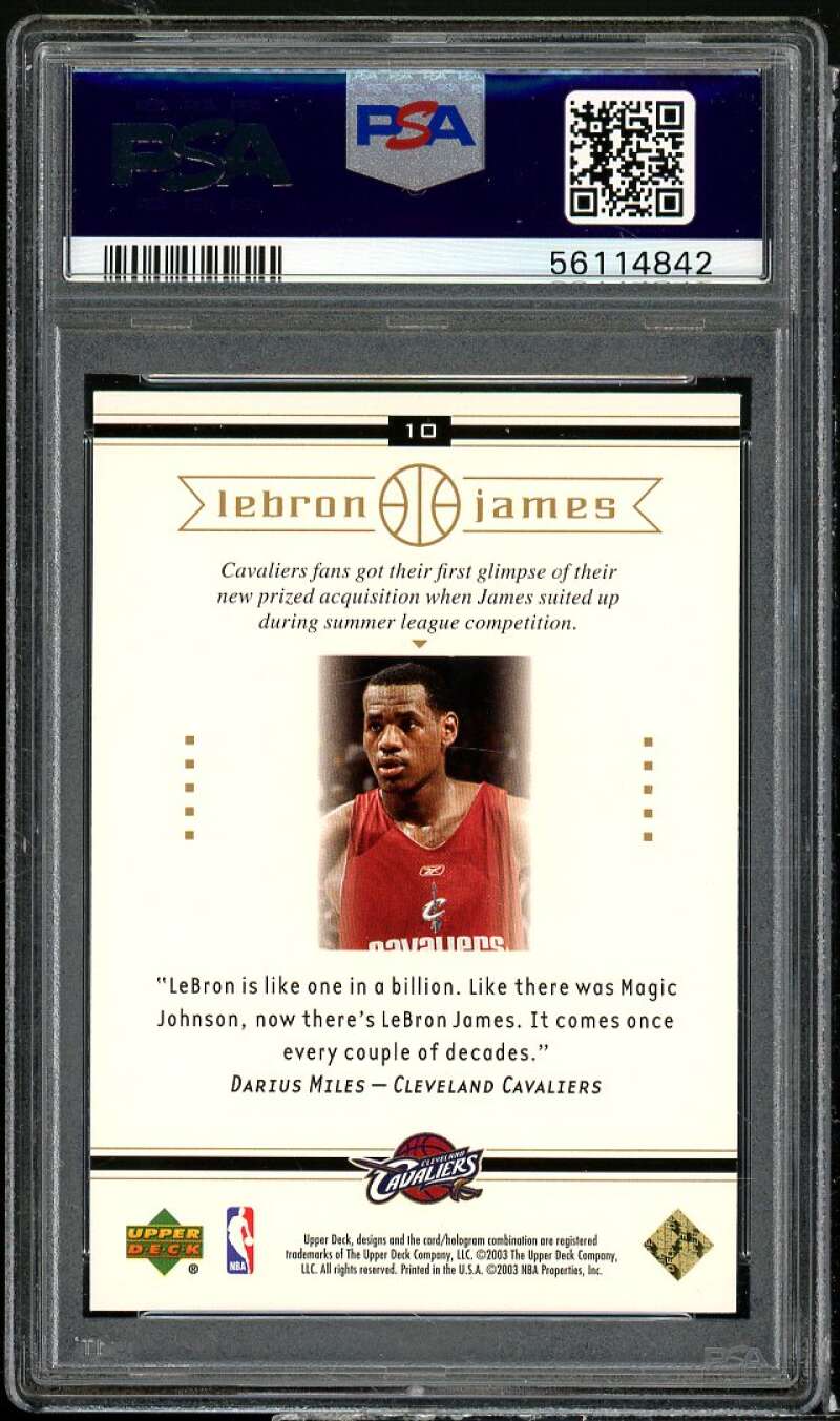 LeBron James Rookie Card 2003 Upper Deck LeBron James Box Set #10 PSA 9 Image 2