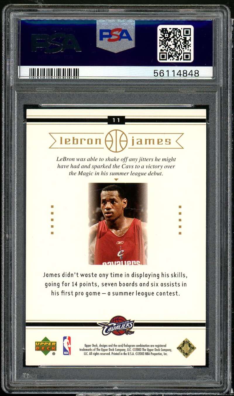 LeBron James Rookie Card 2003 Upper Deck LeBron James Box Set #11 PSA 9 Image 2