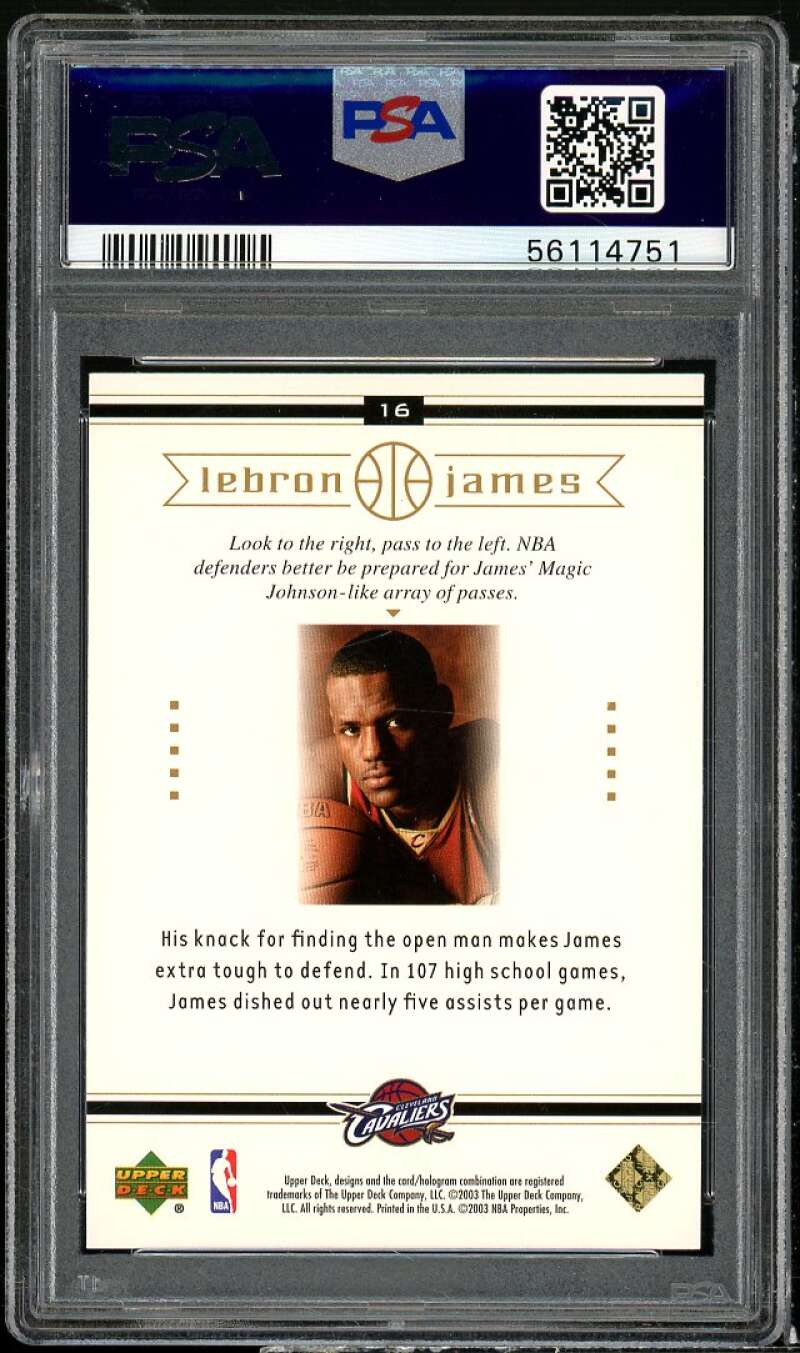 LeBron James Rookie Card 2003 Upper Deck LeBron James Box Set #16 PSA 9 Image 2