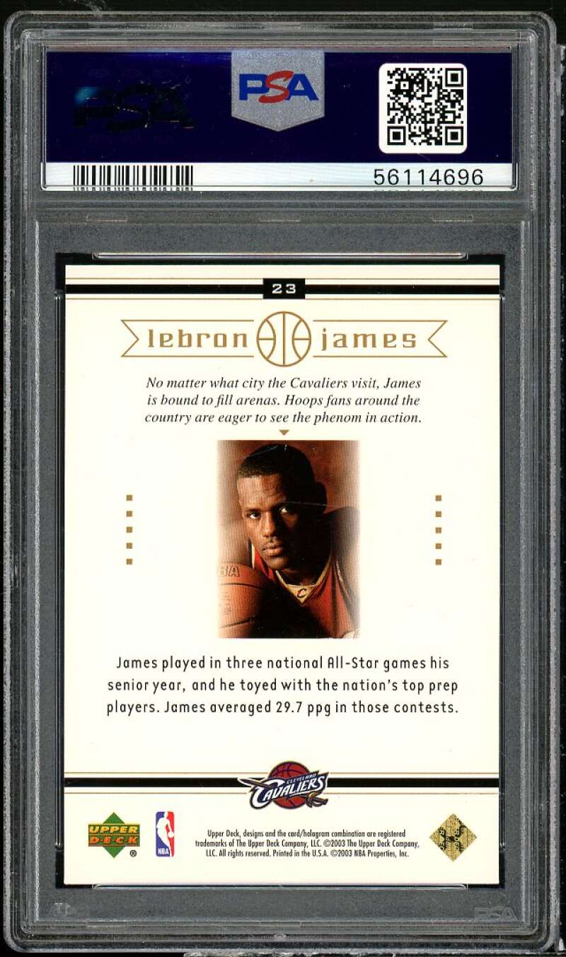 LeBron James Rookie Card 2003 Upper Deck LeBron James Box Set #23 PSA 9 Image 2