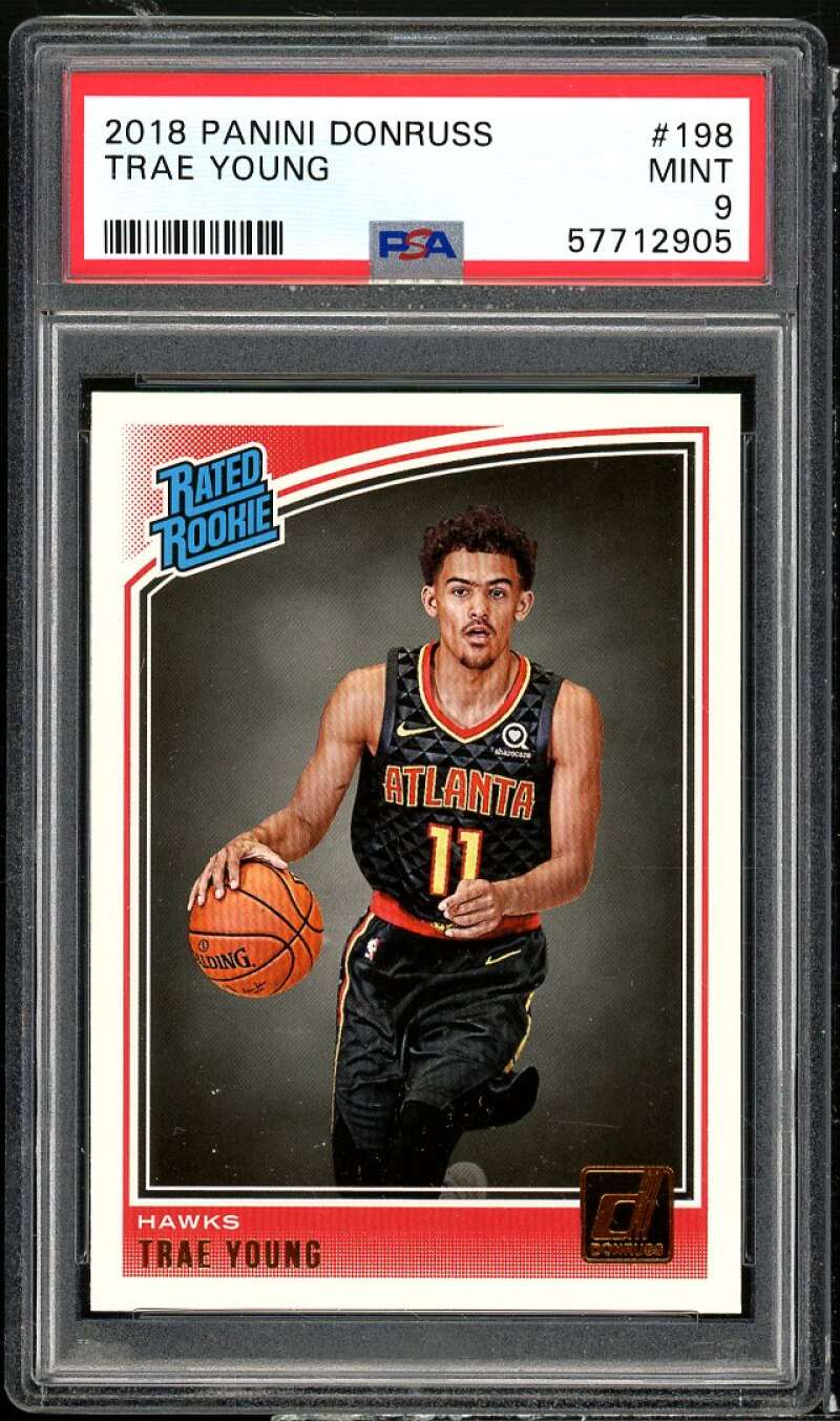 Trae Young Rookie Card 2018-19 Donruss #198 PSA 9 Image 1