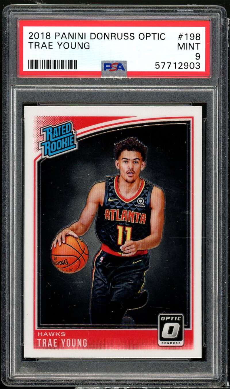 Trae Young Rookie Card 2018-19 Donruss Optic #198 PSA 9 Image 1