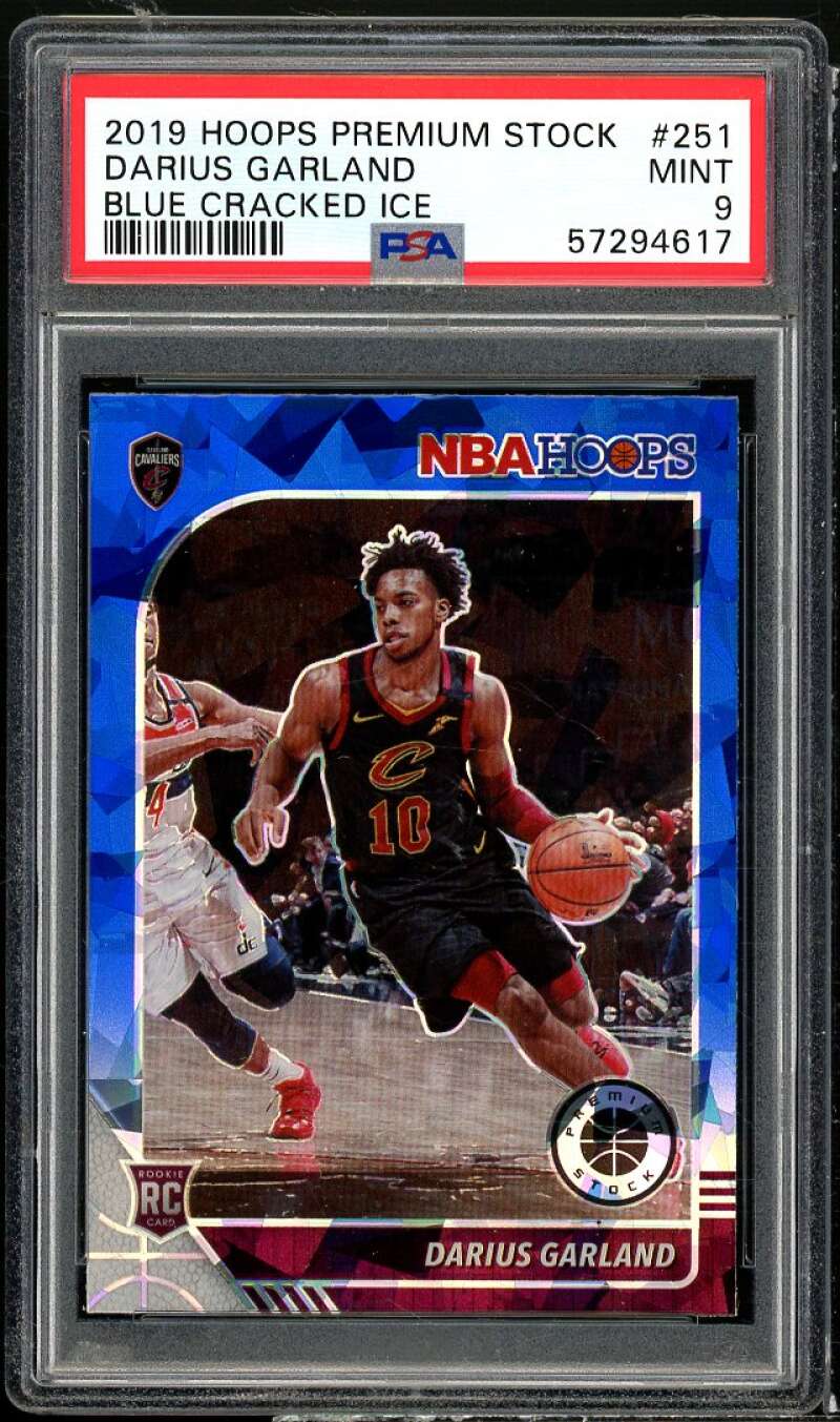 Darius Garland Rookie 2019-20 Hoops Premium Stock Blue Cracked Ice #251 PSA 9 Image 1