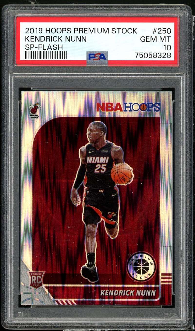 Kendrick Nunn Rookie Card 2019-20 Hoops Premium Stock SP-Flash #250 PSA 10 Image 1