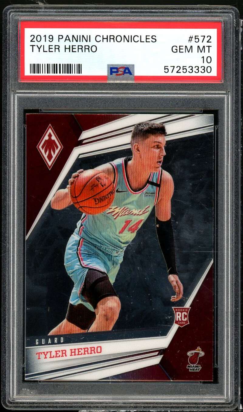 Tyler Herro Rookie Card 2019-20 Panini Chronicles #572 PSA 10 Image 1