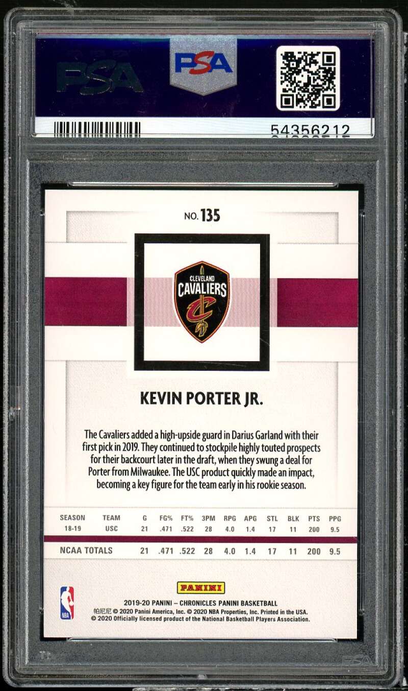 Kevin Porter Jr. Rookie Card 2019-20 Panini Chronicles Bronze #135 PSA 10 Image 2