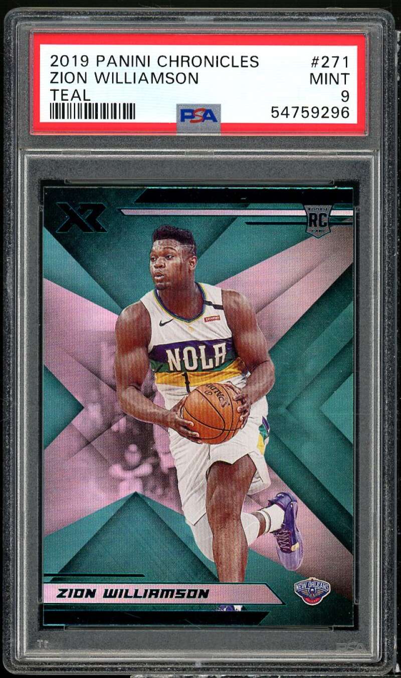 Zion Williamson Rookie Card 2019-20 Panini Chronicles Teal #271 PSA 9 Image 1