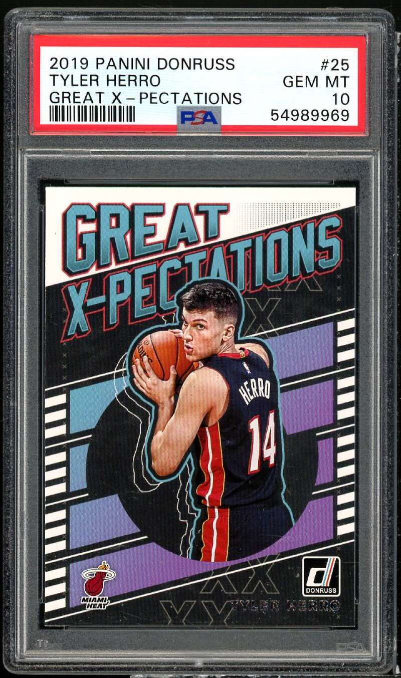 Tyler Herro Rookie Card 2019-20 Panini Donruss Great X-Pectations #25 PSA 10 Image 1