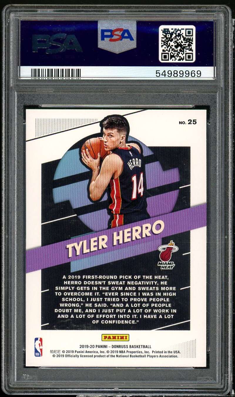 Tyler Herro Rookie Card 2019-20 Panini Donruss Great X-Pectations #25 PSA 10 Image 2