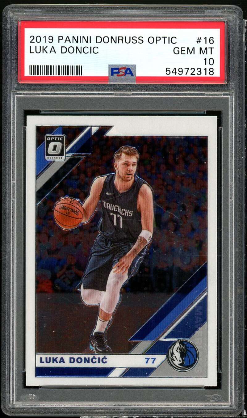 Luka Doncic Card 2019-20 Panini Donruss Optic #16 PSA 10 Image 1