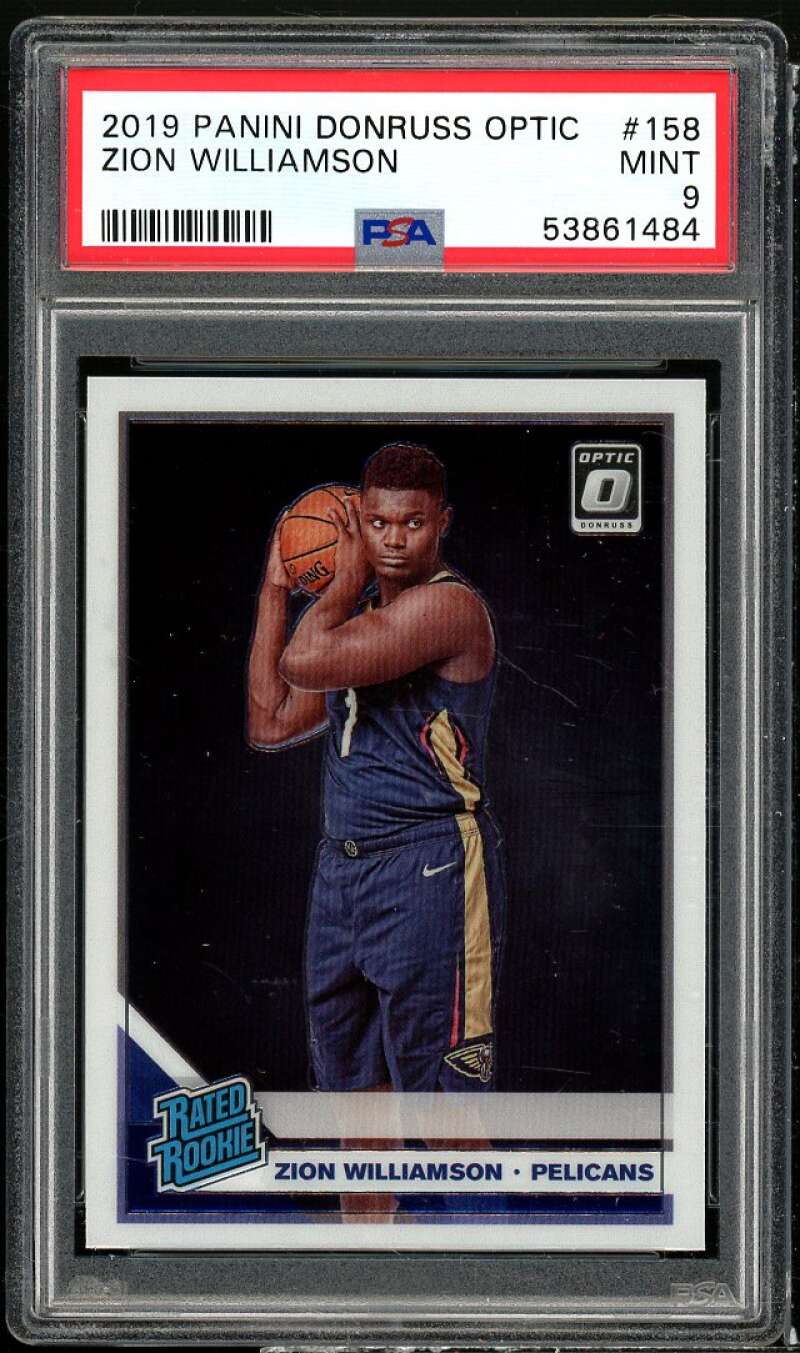 Zion Williamson Rookie Card 2019-20 Panini Donruss Optic #158 PSA 9 Image 1