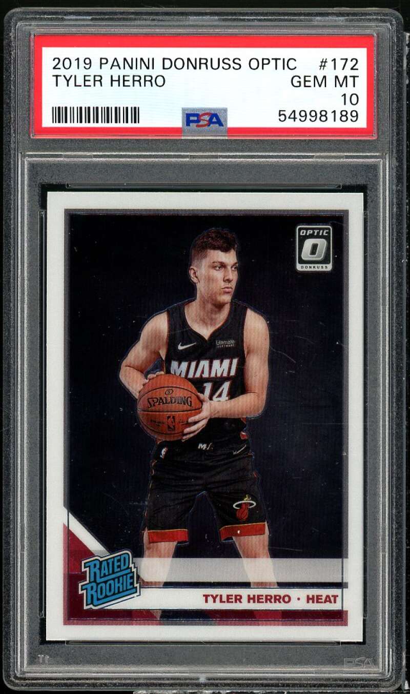 Tyler Herro Rookie Card 2019-20 Panini Donruss Optic #172 PSA 10 Image 1