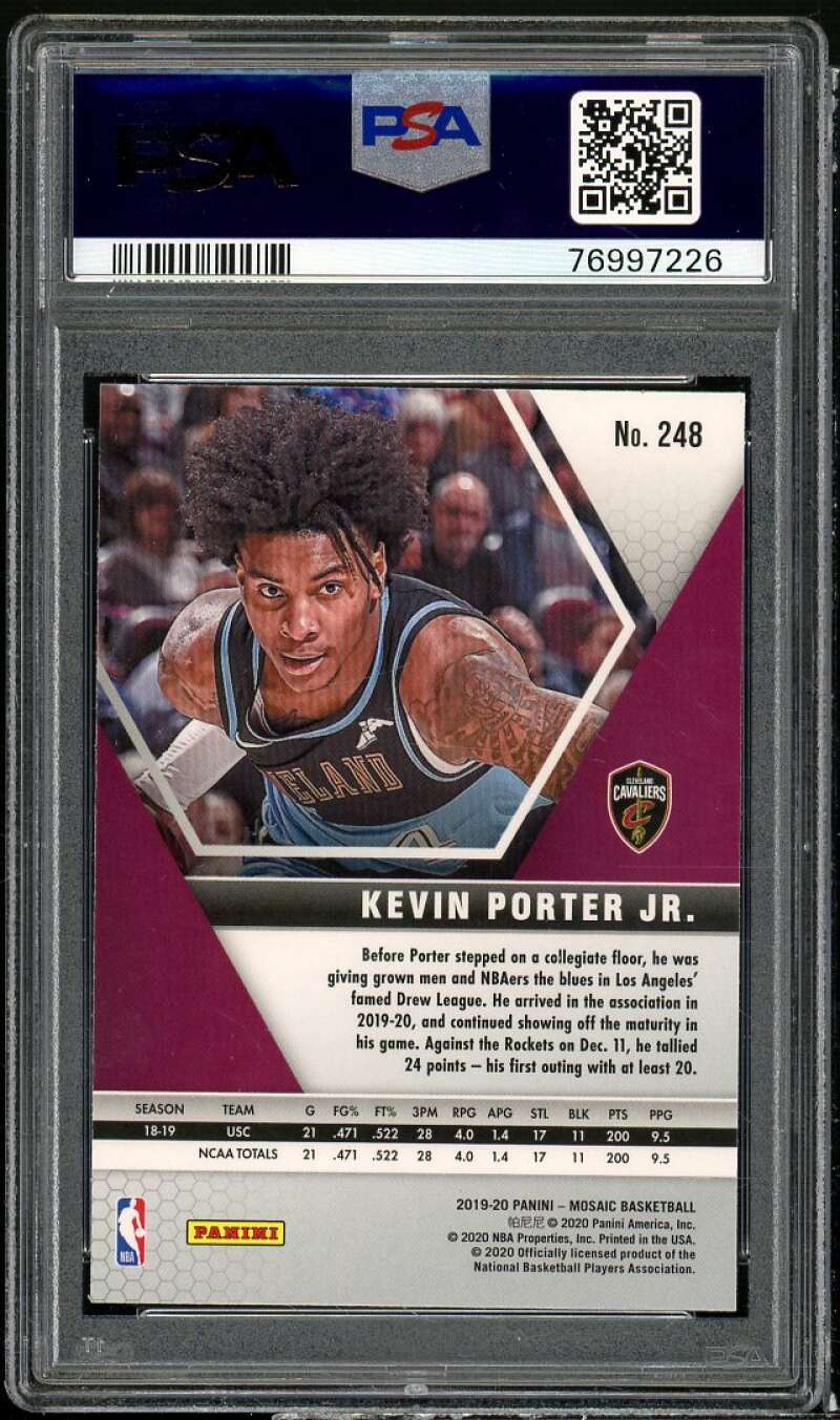 Kevin Porter Jr. Rookie Card 2019-20 Panini Mosaic #248 PSA 10 Image 2