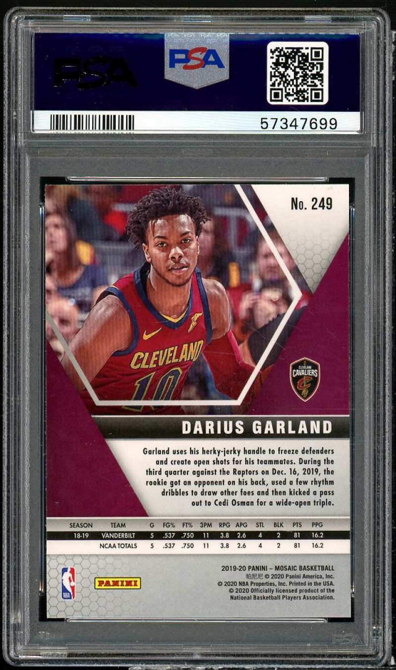 Darius Garland Rookie Card 2019-20 Panini Mosaic #249 PSA 10 Image 2