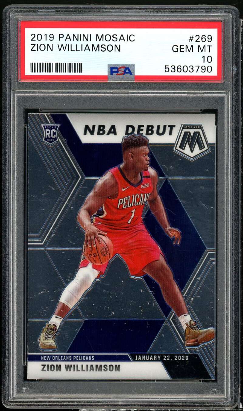 Zion Williamson Rookie Card 2019-20 Panini Mosaic #269 PSA 10 Image 1