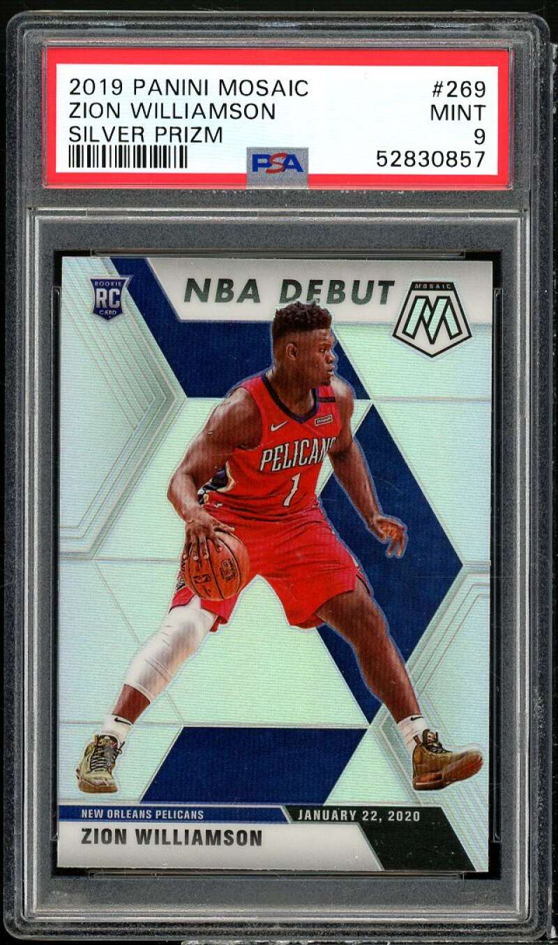 Zion Williamson Rookie Card 2019-20 Panini Mosaic Silver Prizm #269 PSA 9 Image 1