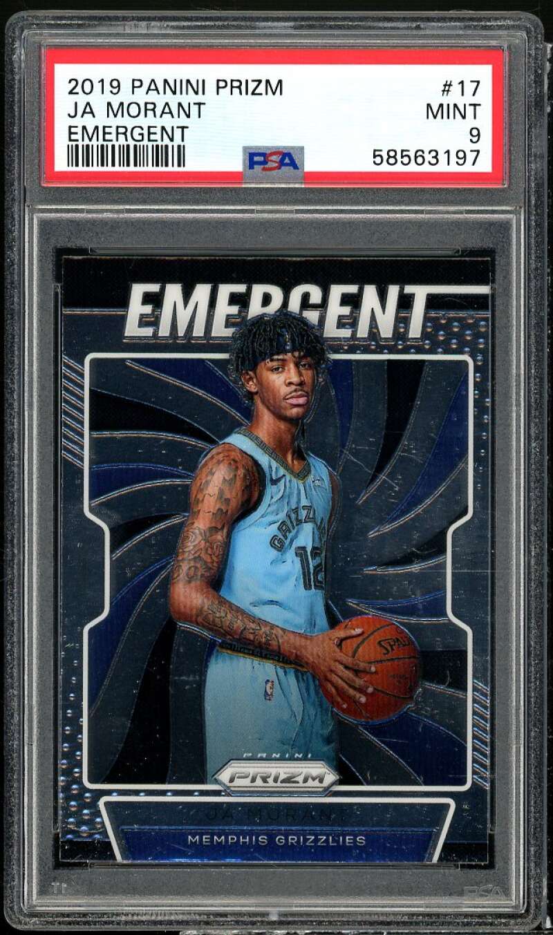 Ja Morant Rookie Card 2019-20 Panini Prizm Emergent #17 PSA 9 Image 1