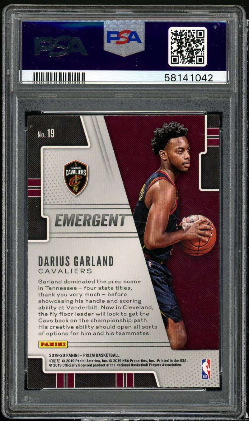 Darius Garland Rookie Card 2019-20 Panini Prizm Emergent #19 PSA 10 Image 2