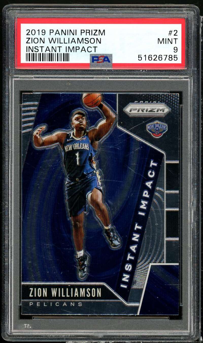 Zion Williamson Rookie Card 2019-20 Panini Prizm Instant Impact #2 PSA 9 Image 1