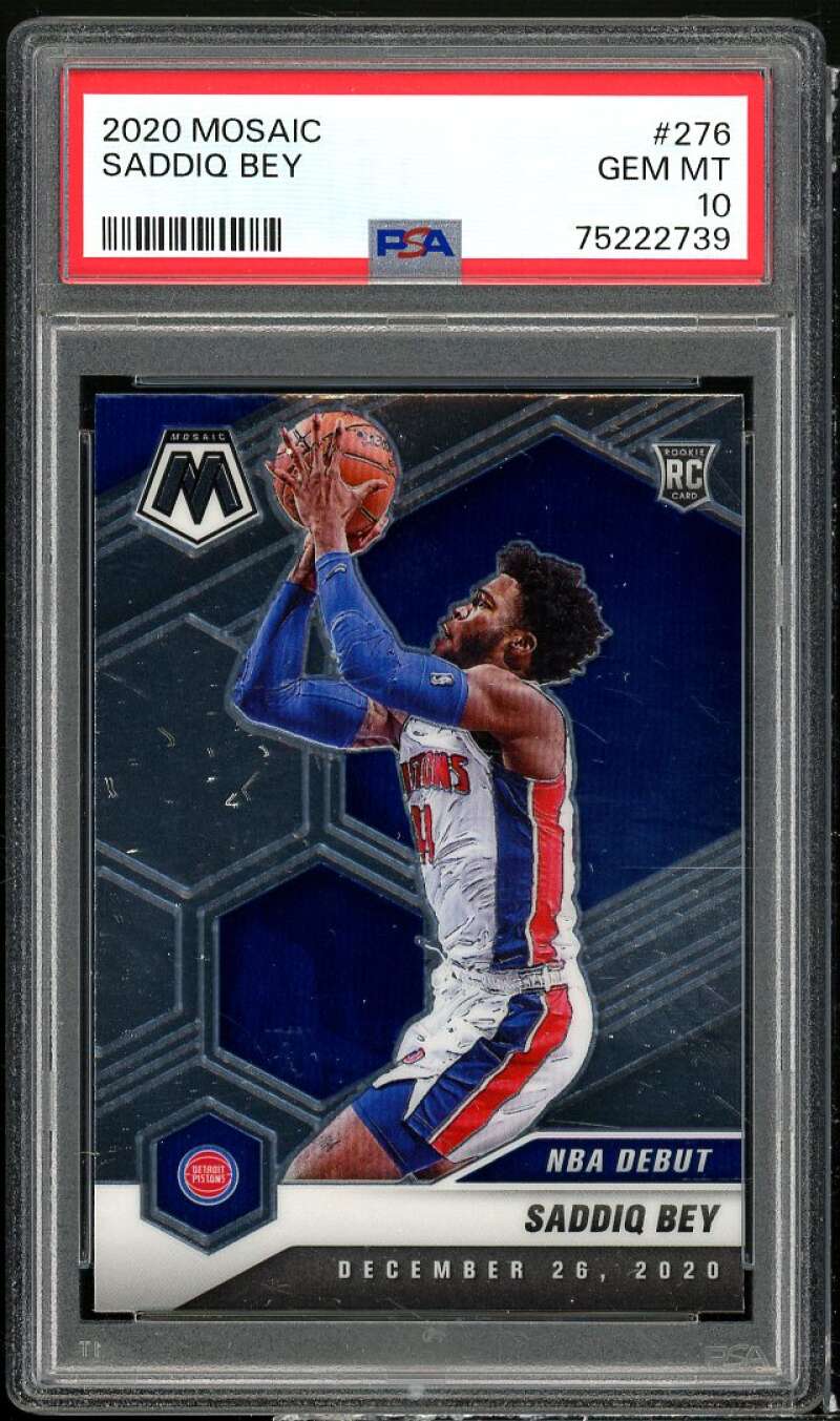 Saddiq Bey Rookie Card 2020-21 Panini Mosaic #276 PSA 10 Image 1