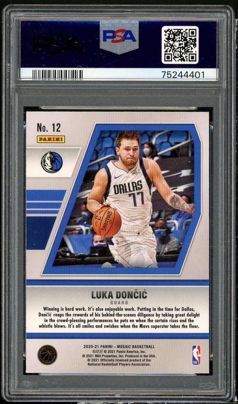 Luka Doncic Card 2021-22 Mosaic Will To Win #12 PSA 10 Image 2