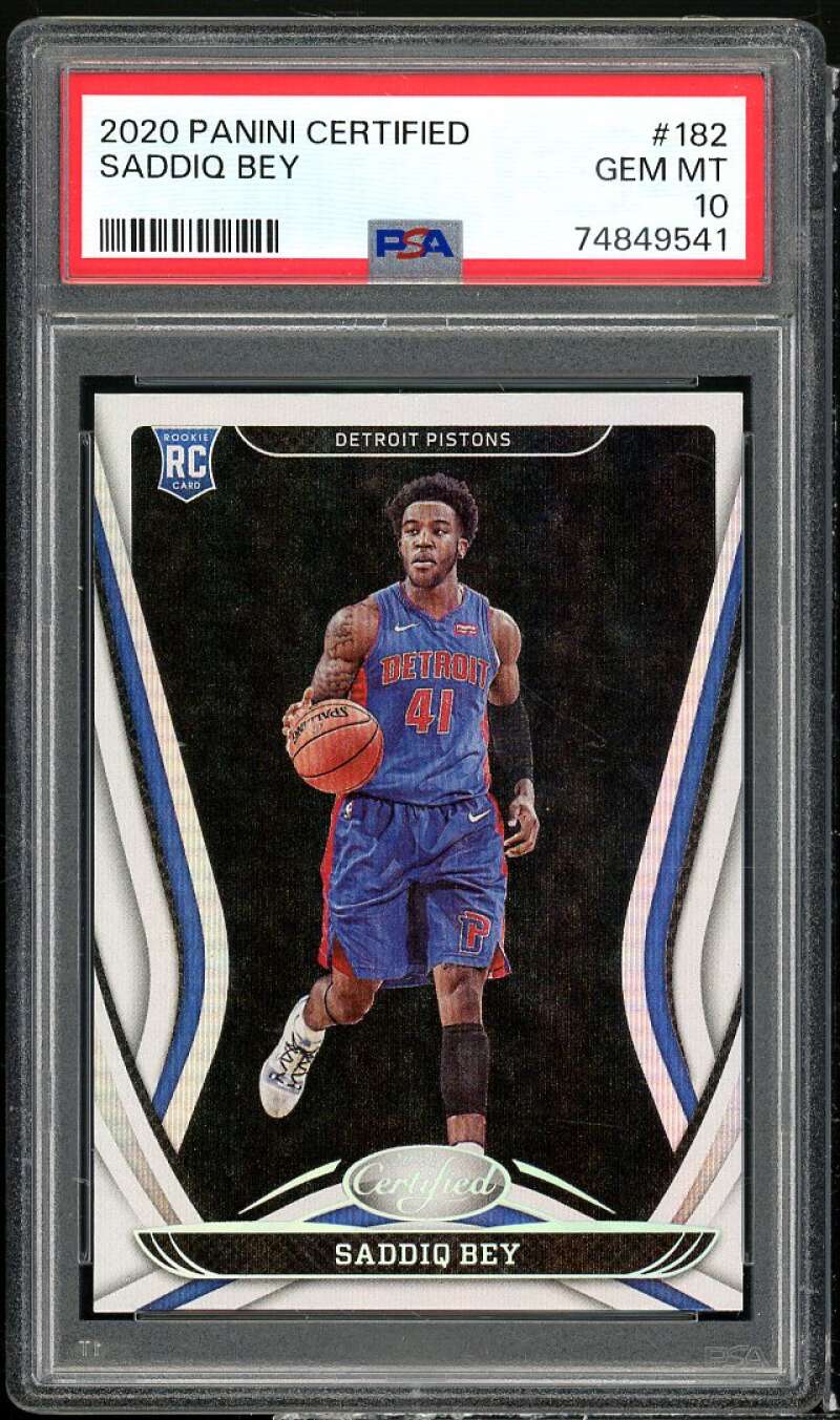 Saddiq Bey Rookie Card 2020-21 Panini Certified #182 PSA 10 Image 1