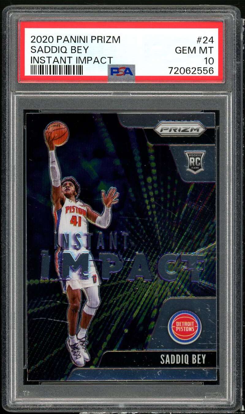 Saddiq Bey Rookie Card 2021-22 Panini Prizm Instant Impact #24 PSA 10 Image 1