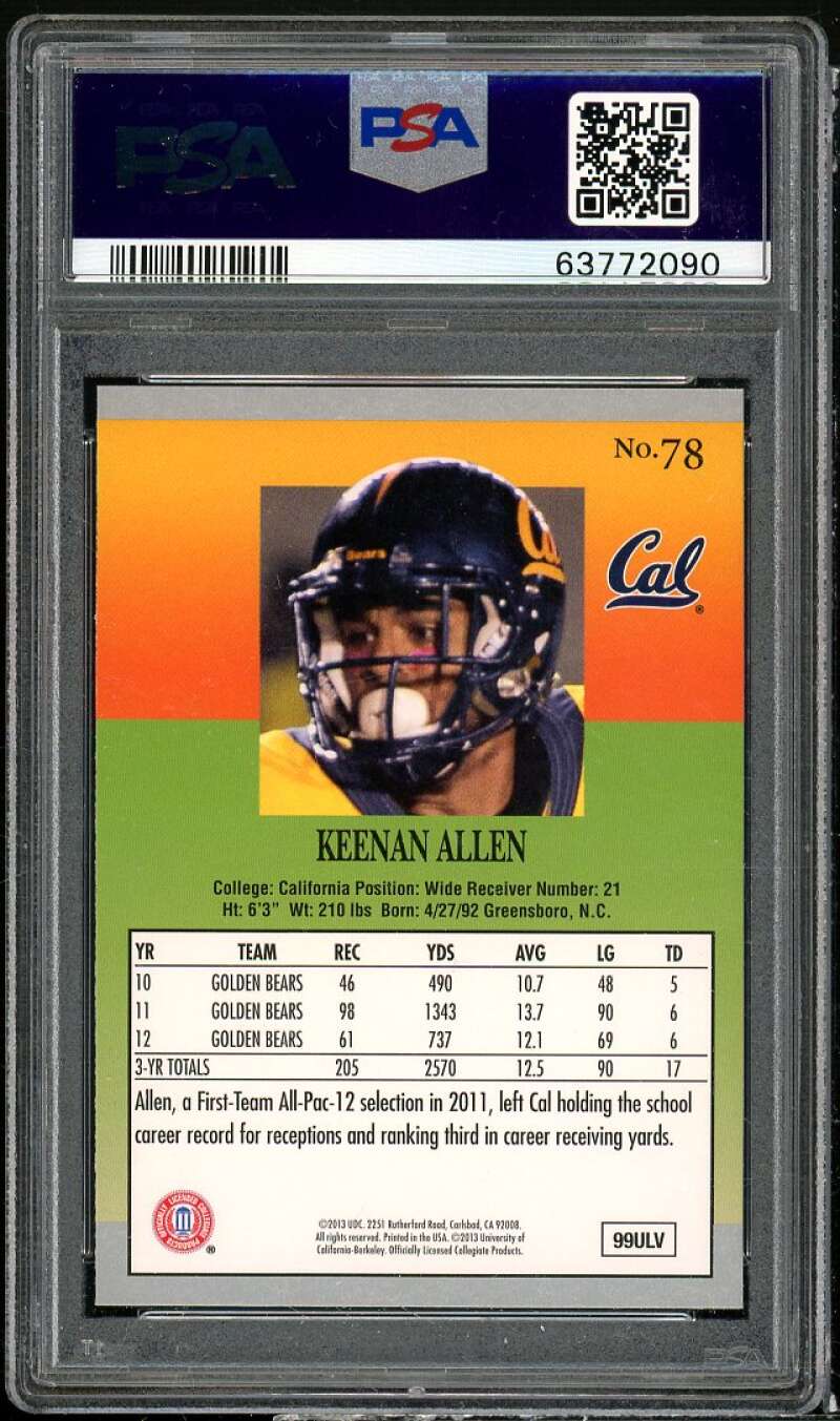 Keenan Allen Rookie Card 2013 Fleer Retro #78 PSA 10 Image 2