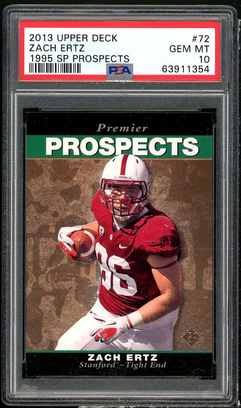 Zach Ertz Rookie Card 2013 Upper Deck 1995 SP Prospects #72 PSA 10 Image 1