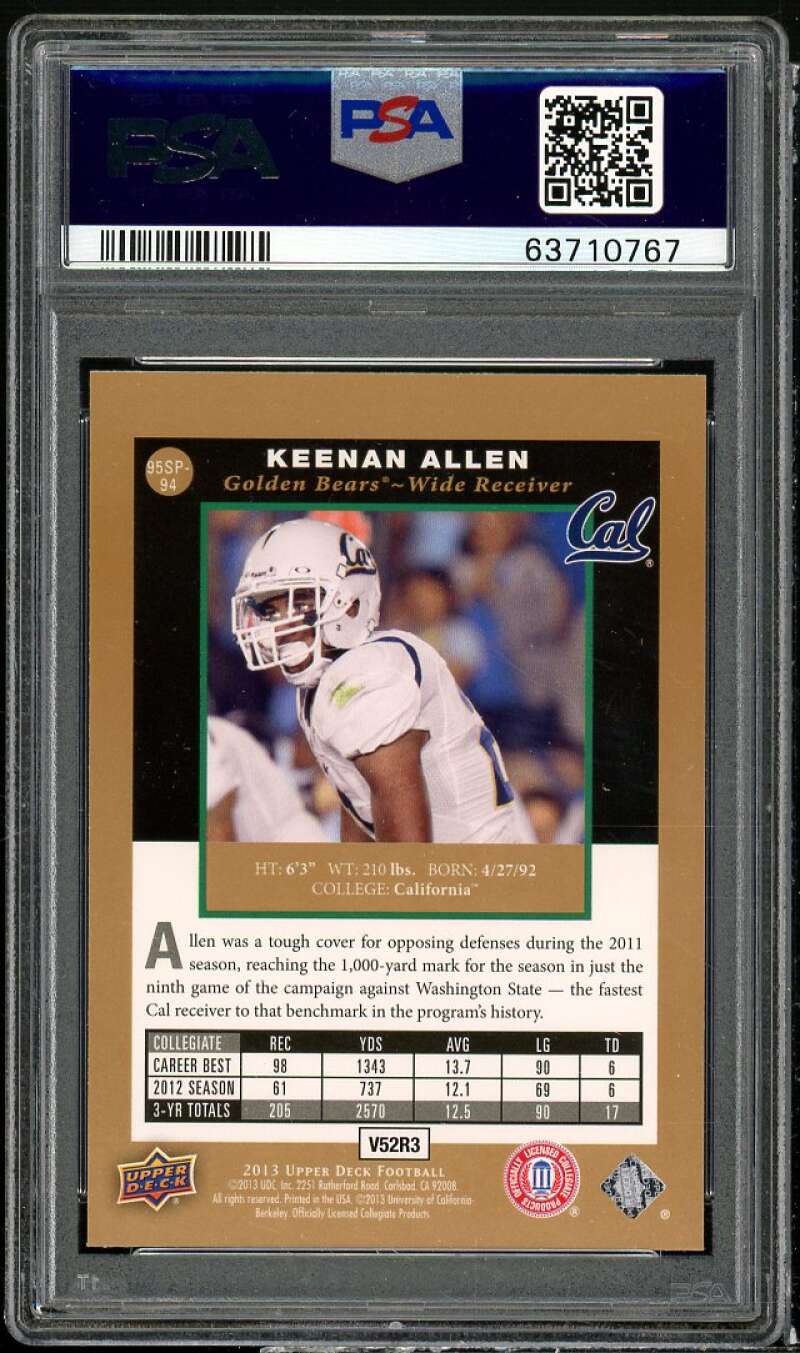 Keenan Allen Rookie Card 2013 Upper Deck 1995 SP Prospects #94 PSA 10 Image 2