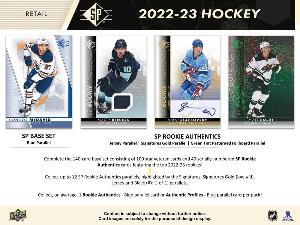 2022-23 Upper Deck SP Hockey 8-Pack Blaster 20-Box Case Image 4