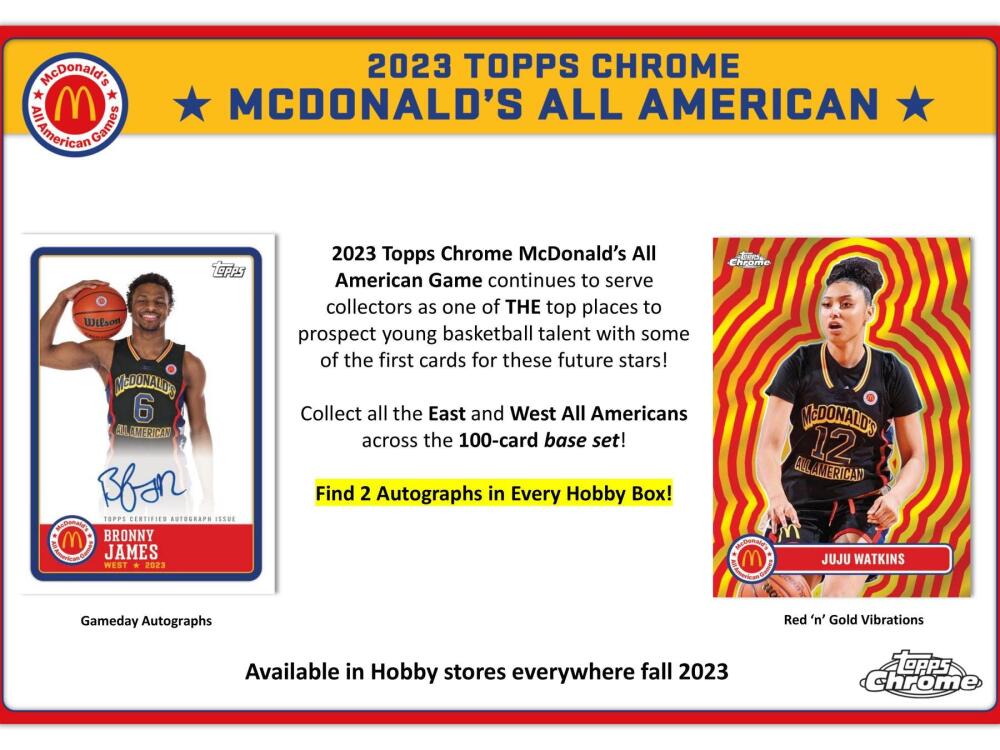2023 Topps McDonald's All American Chrome Basketball Hobby Box Image 4