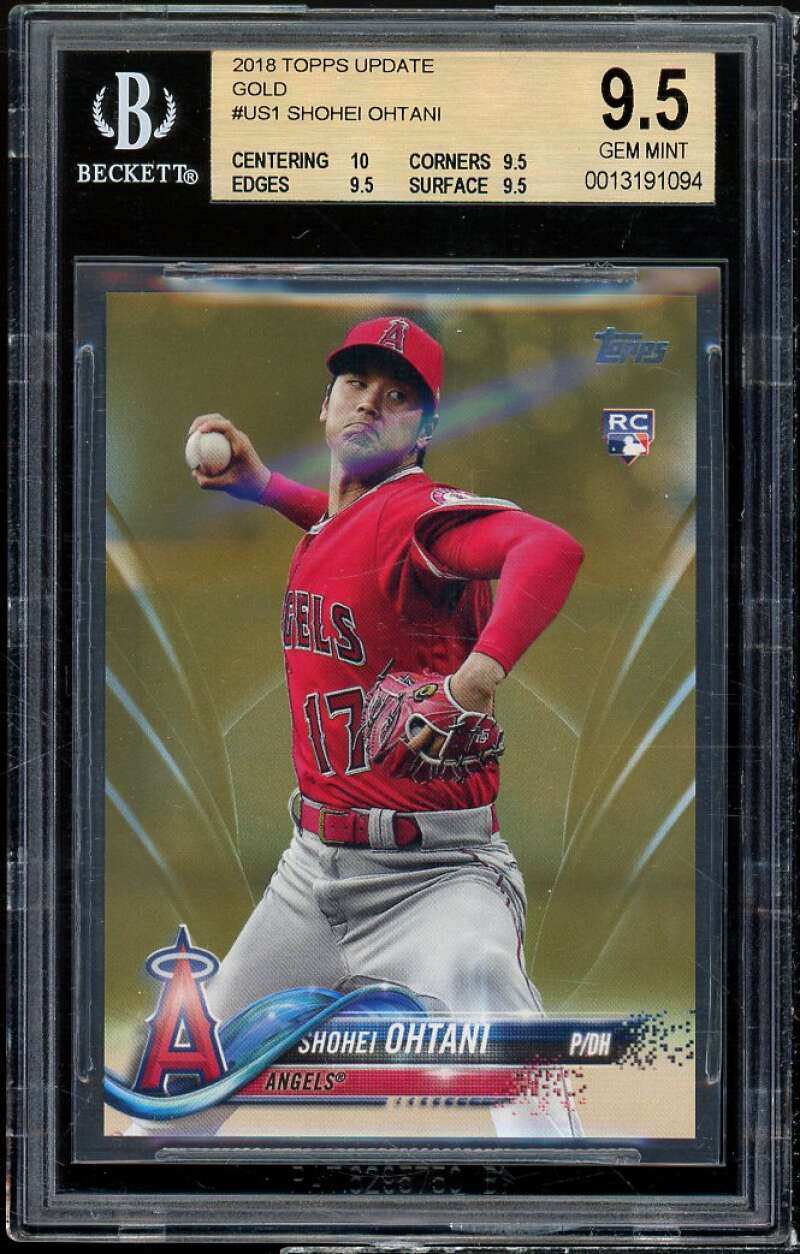 Shohei Ohtani Rookie Card 2018 Topps Update Gold #US1 BGS 9.5 (10 9.5 9.5 9.5) Image 1