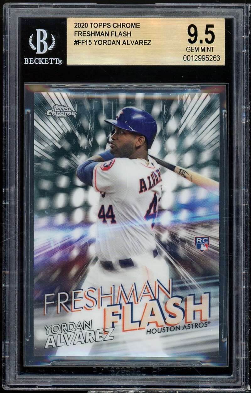 Yordan Alvarez Rookie Card 2020 Topps Chrome Freshman Flash #FF-15 BGS 9.5 Image 1