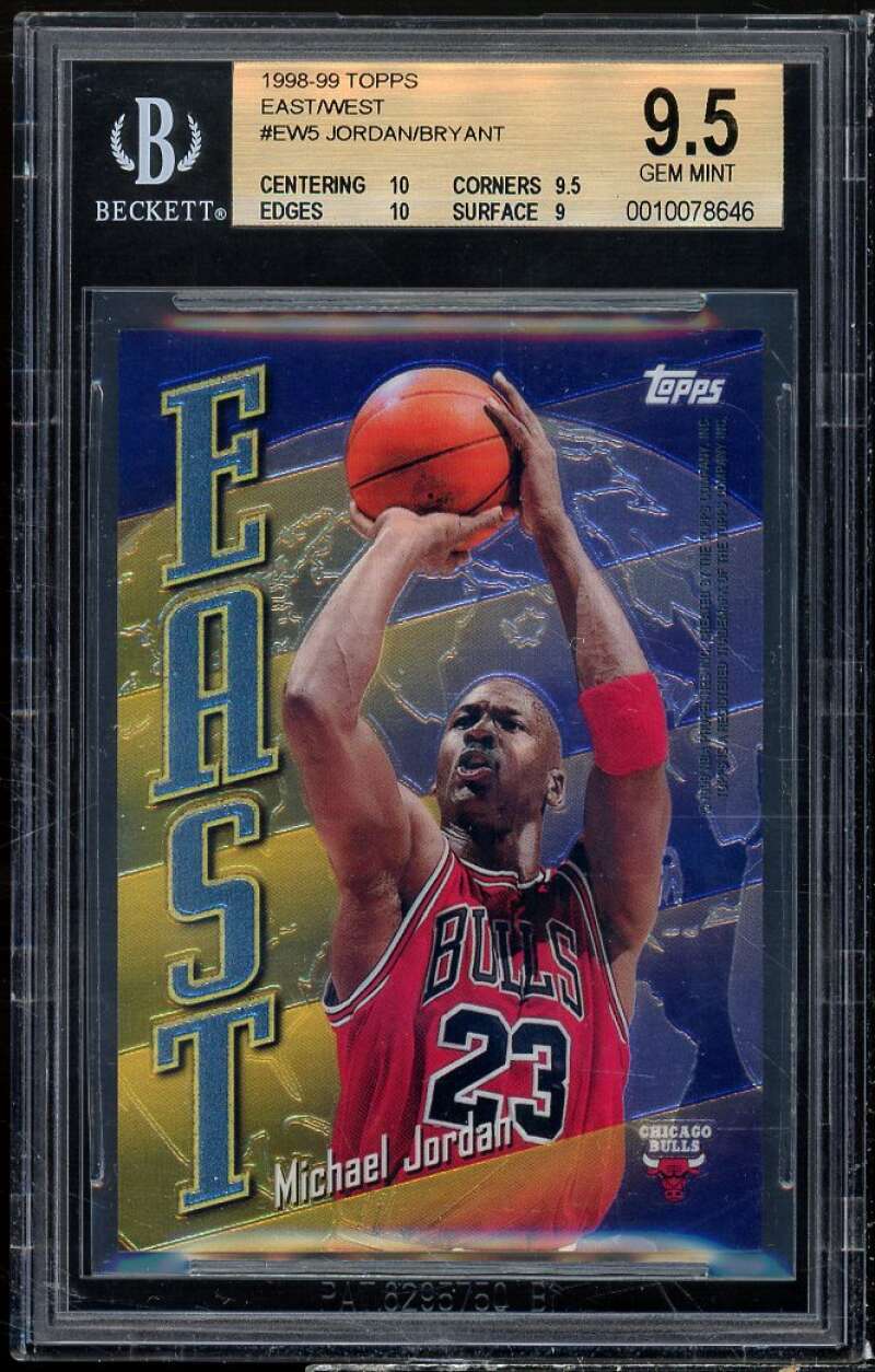 Michael Jordan / Kobe Bryant 1998-99 Topps East/West #EW5 BGS 9.5 (10 9.5 10 9) Image 1