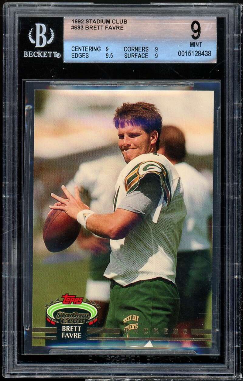 Brett Favre Rookie 1992 Stadium Club #683 BGS 9 (9 9 9.5 9) Image 1