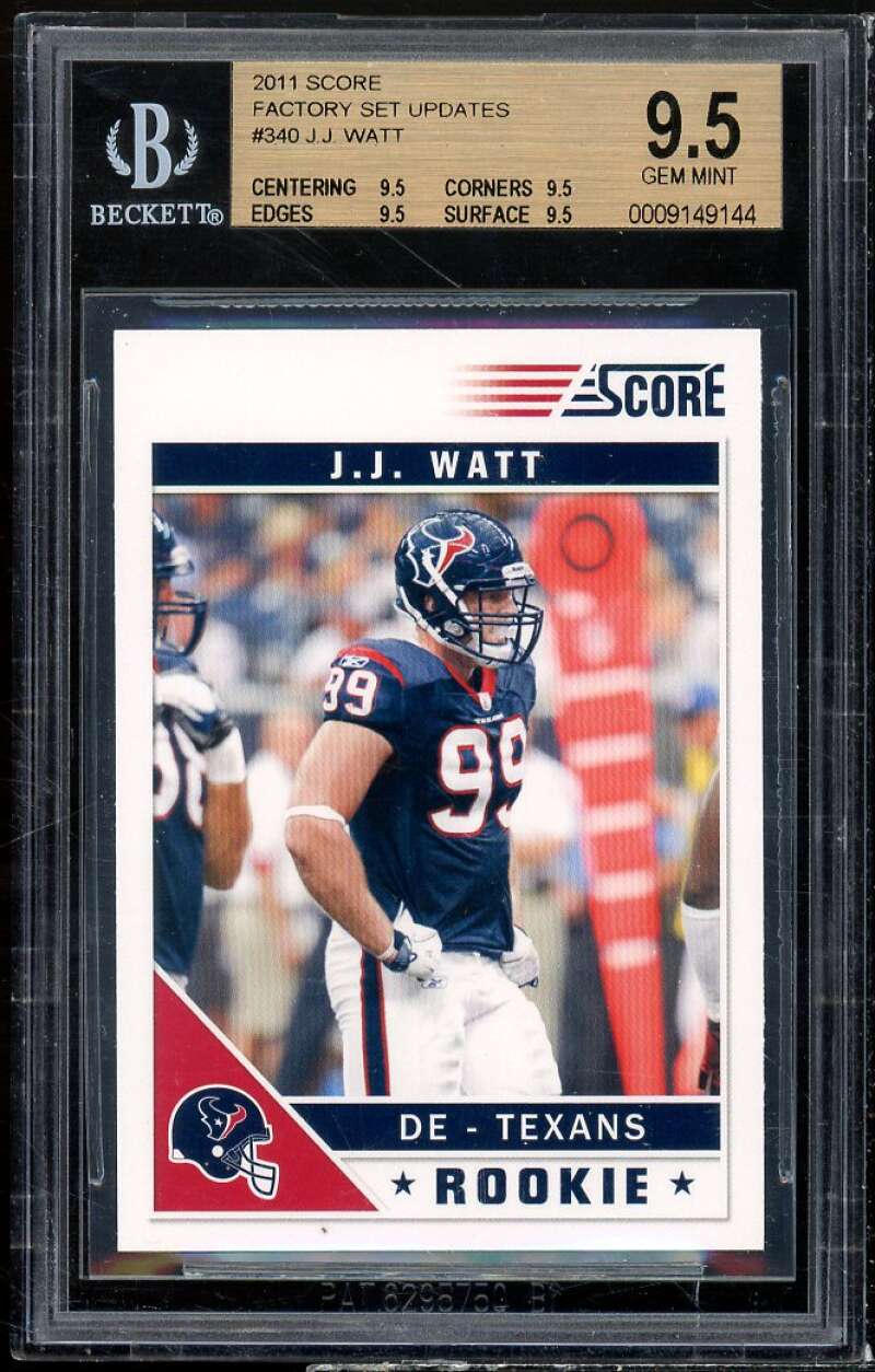 J.J. Watt Rookie 2011 Score Factory Set Updates #340 BGS 9.5 (9.5 9.5 9.5 9.5) Image 1