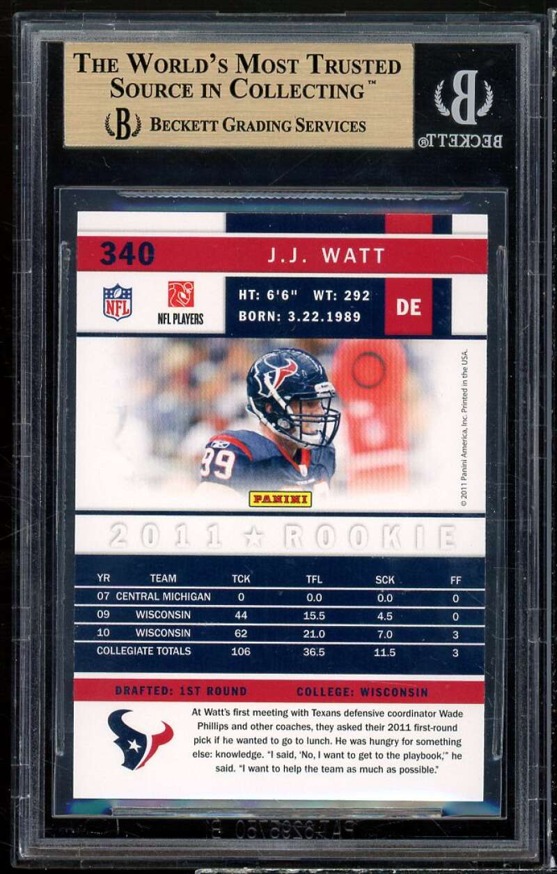 J.J. Watt Rookie 2011 Score Factory Set Updates #340 BGS 9.5 (9.5 9.5 9.5 9.5) Image 2