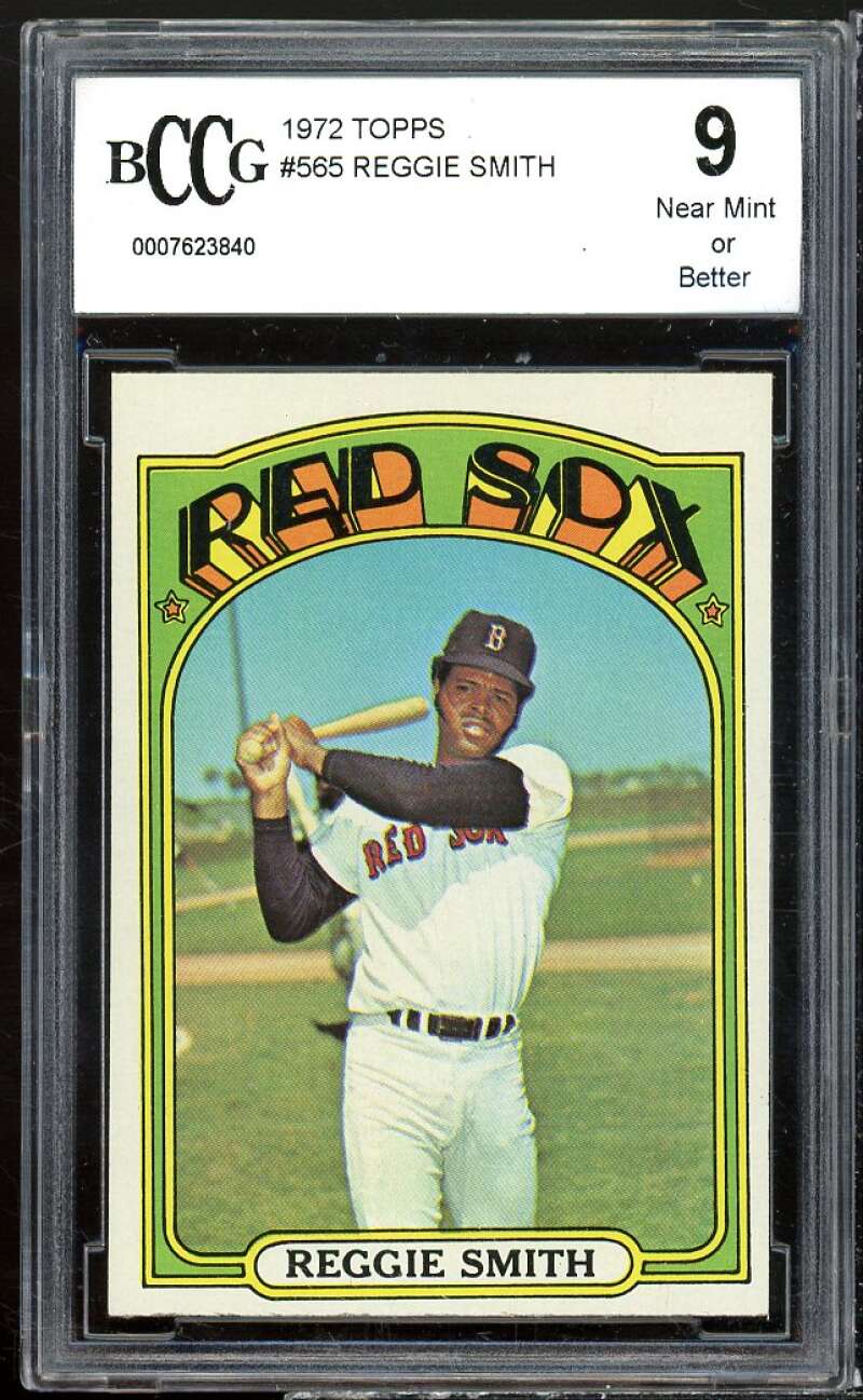 Reggie Smith Card 1972 Topps #565 BCCG 9 Near Mint+ Image 1