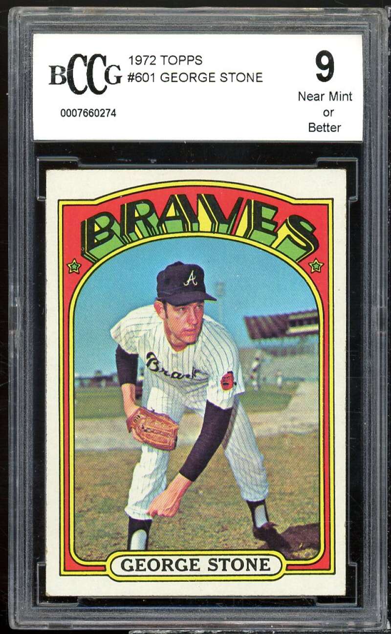 George Stone Card 1972 Topps #601 BCCG 9 Near Mint+ (read) Image 1